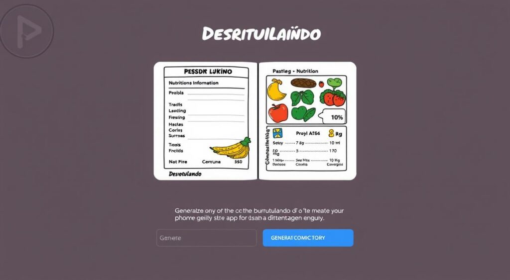 Gerar imagem do aplicativo Desrotulando, mostrando informações nutricionais.