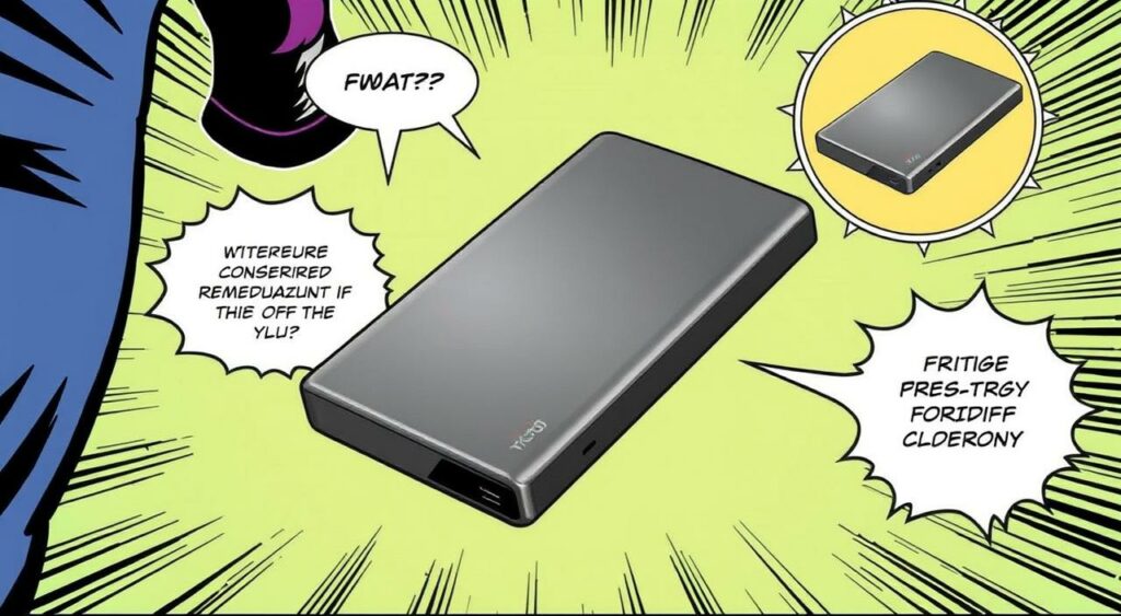 Imagem de um HD externo portátil