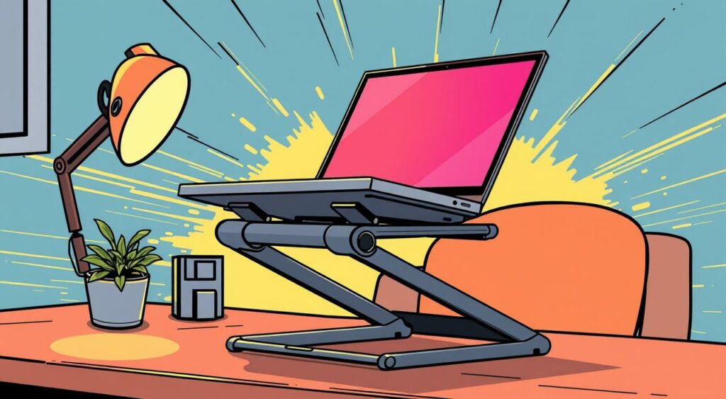 Imagem de um suporte para notebook ergonômico e ajustável
