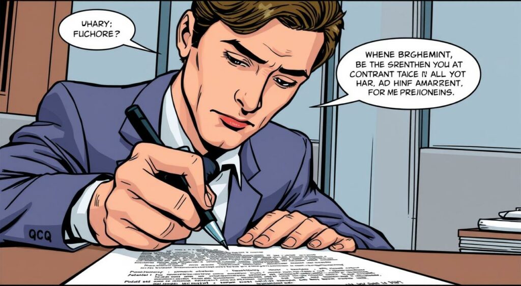 Imagem de uma pessoa assinando um contrato