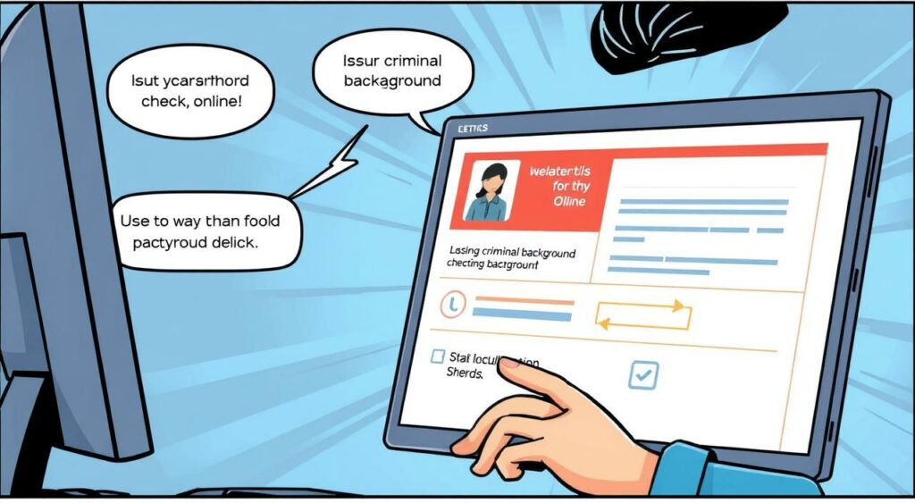 Imagem de uma pessoa emitindo atestado de antecedentes criminais online