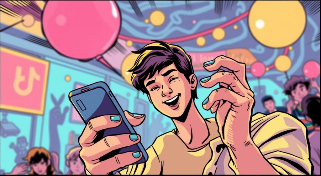 Imagem de uma pessoa usando o TikTok em um smartphone