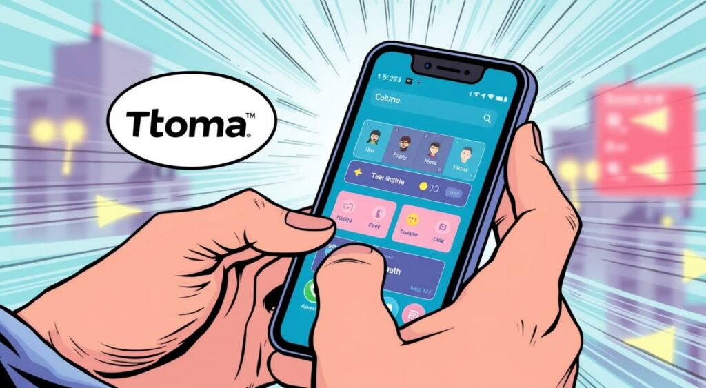 Imagem de uma pessoa usando o aplicativo Toluna no celular