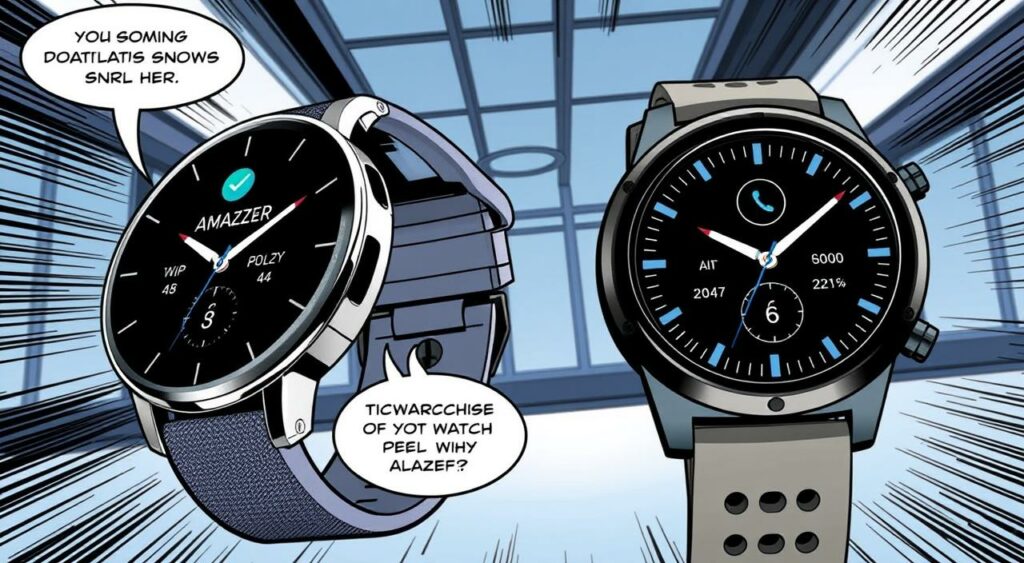 Imagem do Amazfit Balance e TicWatch Pro5