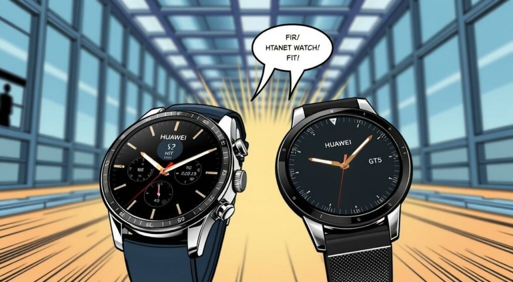 Imagem do Huawei Watch GT5 e Watch Fit3