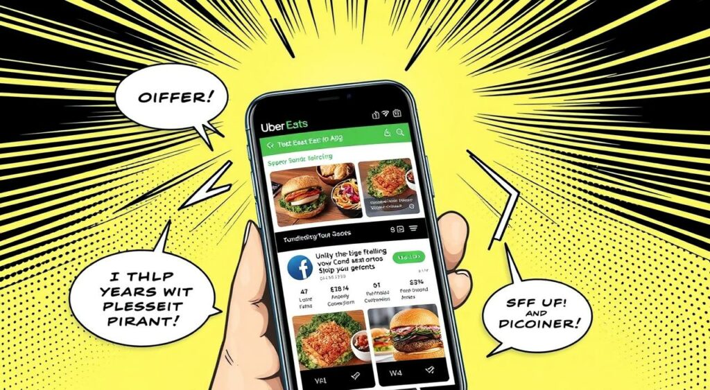 Imagem do aplicativo Uber Eats com promoções