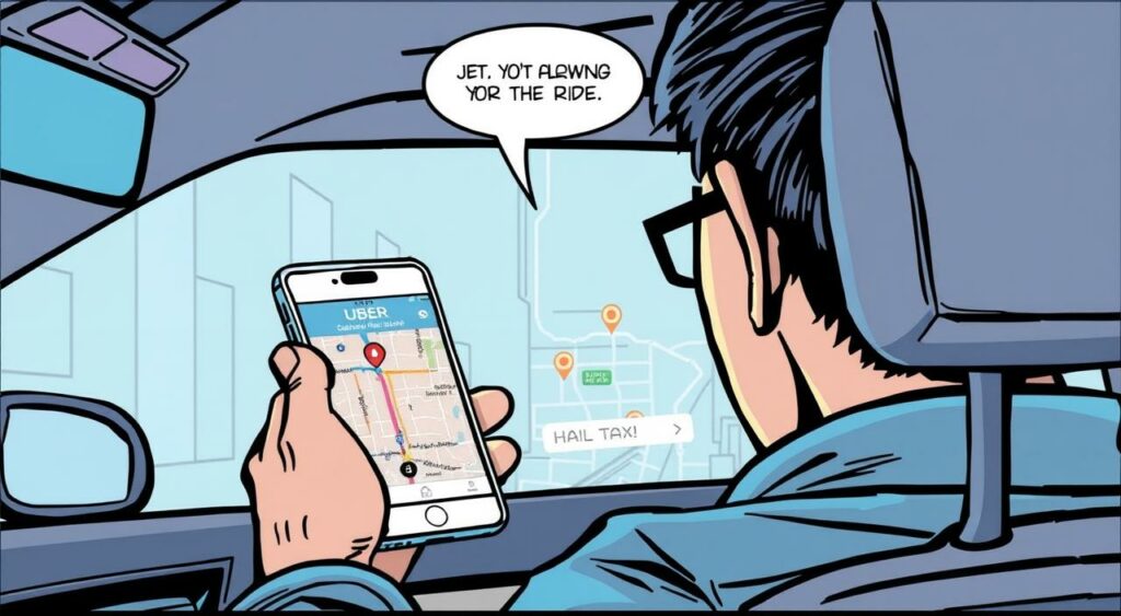 Imagem do aplicativo Uber em uso
