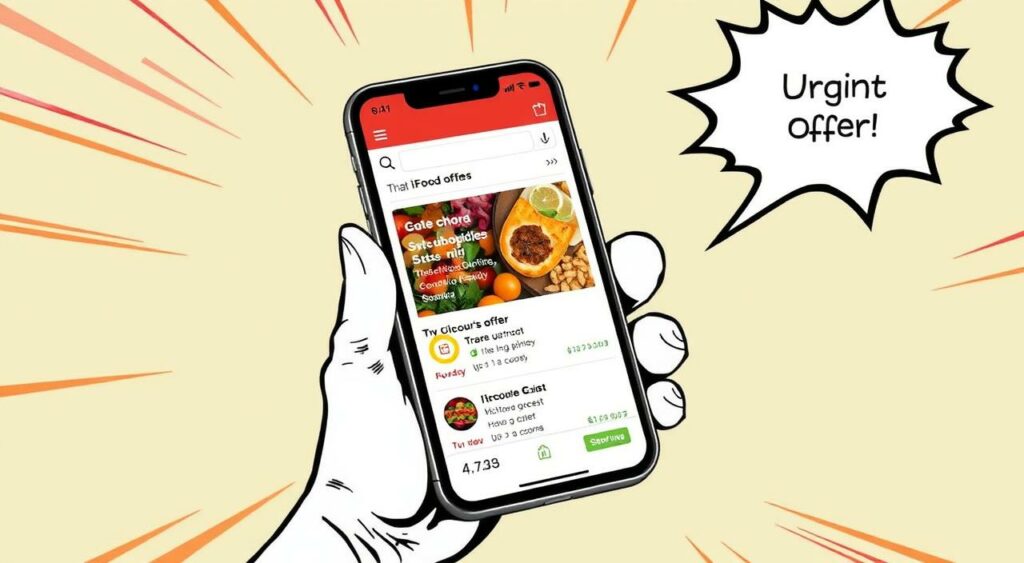 Imagem do aplicativo iFood mostrando ofertas de descontos